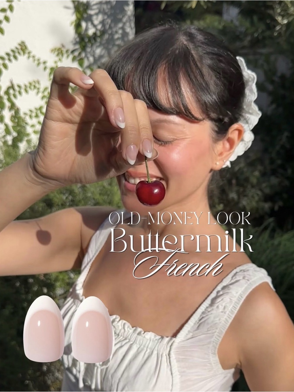 Celebritips “Buttermilk French” Press-On Nails | Short Almond | NEW
